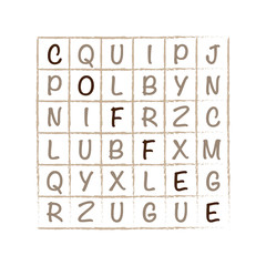 Crossword with word Coffee web vector graphic