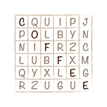 Crossword with word Coffee web vector graphic