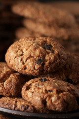 Oat cookies close-up