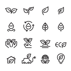 eco line icon set