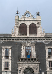 Fototapeta na wymiar Tezzano palace, Stesicoro square, Catania, Sicily, Italy