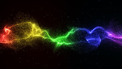 Colorful energy wave particle element.
