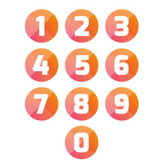 Number set vector circle