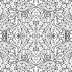 Vector Seamless Abstract Black and White Tribal Pattern