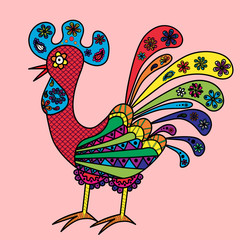 Decorative colored rooster