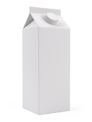 White blank milk or juice pack box template - 3d rendering