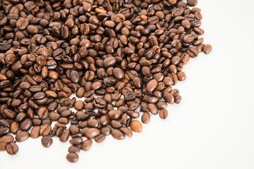 Coffee beans in white background