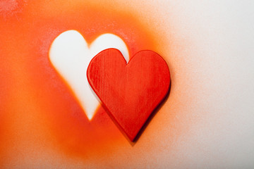 Holidays gift and heart on a white background.