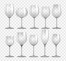 Foto op Plexiglas Different types of wine glasses © blueringmedia