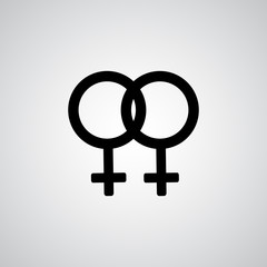 Lesbian black symbol on gray background