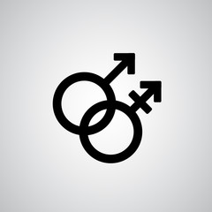 Trans gender black symbol on gray background