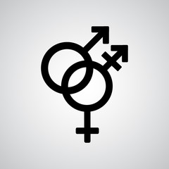 Trans gender black symbol on gray background
