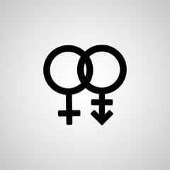 Trans gender black symbol on gray background