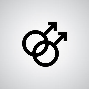 Homosexual black symbol on gray background