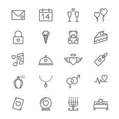 Valentine's day thin icons