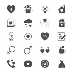Obraz premium Valentine's day flat icons