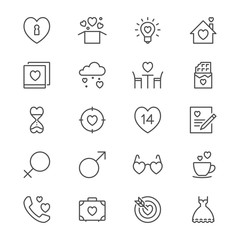 Valentine's day thin icons