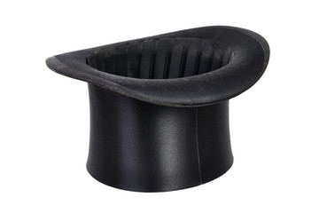 Schwarzer Hut, Zylinder isoliert weißer Hintergrund