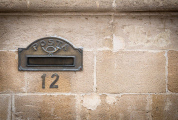 Old bronze metal letter box