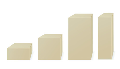 Four paper packaging. Vector