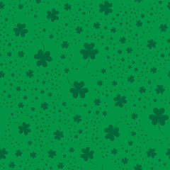 Seamless pattern with clover leaves.