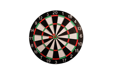 Obraz premium Dart in center of the target dartboard