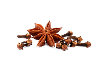 Aromatic star anise isolated on white background