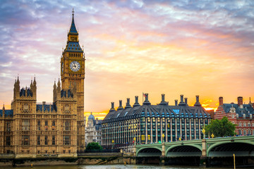 Fototapety  Big Ben i most Westminster w Londynie, Wielka Brytania.