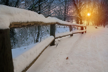 Obraz premium winter sunset