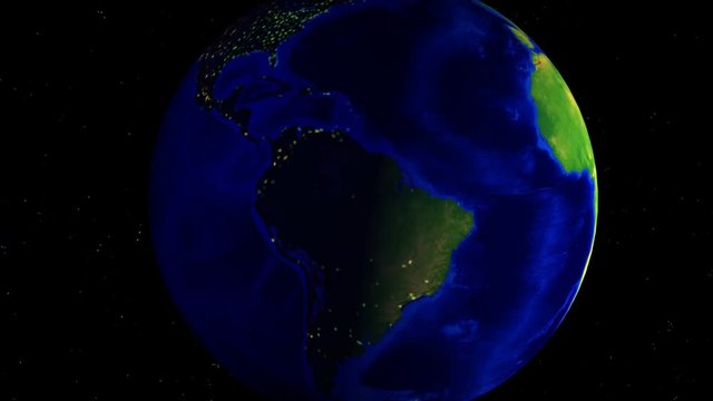 Earth 3d animation, video contains images created by NASA