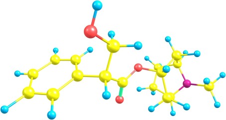 Hyoscyamine molecular structure isolated on white