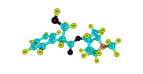 Hyoscyamine molecular structure isolated on white