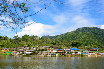 Riverside view at Rak Thai Village, Mae hong son, Thailand