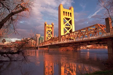 Wandcirkels Tower Bridge The City of Sacramento California  © adonis_abril