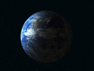 Earth from above. Near Space photography. 3D illustration. Elements of this image furnished by NASA