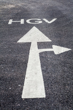White Arrow on Road for trucks