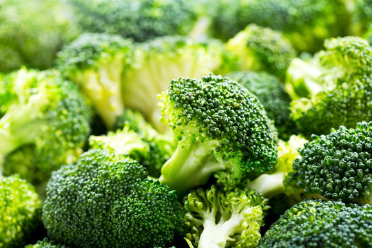 fresh broccoli as background
