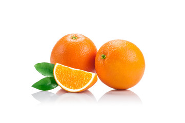 fresh orange isolated on white background