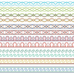 Set of color ornate borders. Pattern brushes are included in vector file. 