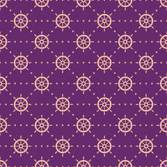 Nautical spirit pattern, Seamless vector illustration with steering wheels