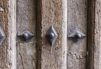 Old medieval wooden door