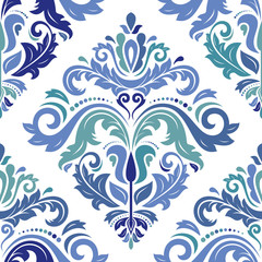 Oriental vector classic colored pattern. Seamless abstract background with repeating elements. Orient background