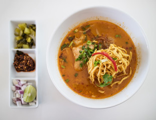 Khao Soi Recipe, Curried Noodle Soup with Chicken, Northern Thai food