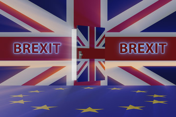 Fototapeta na wymiar Brexit concept - UK leaving UE - 3d rendering
