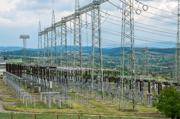 Electrical substation. Electricity distribution.