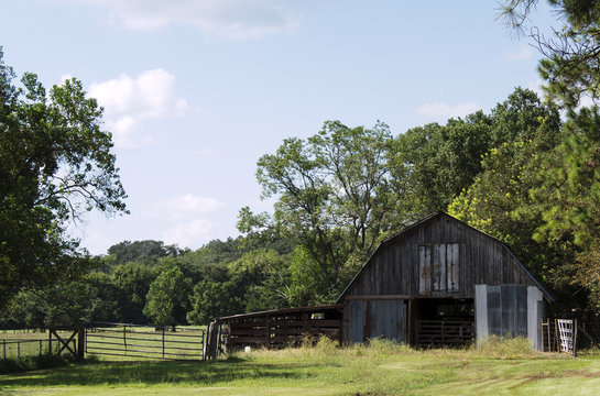 Old barn near gate that leads into pasture