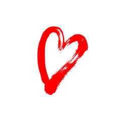 brush stroke sketch drawing of hearts shape set to valentines da