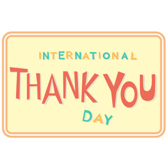 International Thank You Day vector card