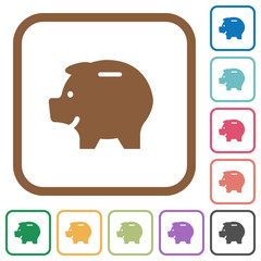 Piggy bank simple icons