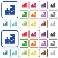 Puzzles outlined flat color icons